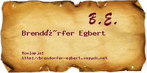 Brendörfer Egbert névjegykártya